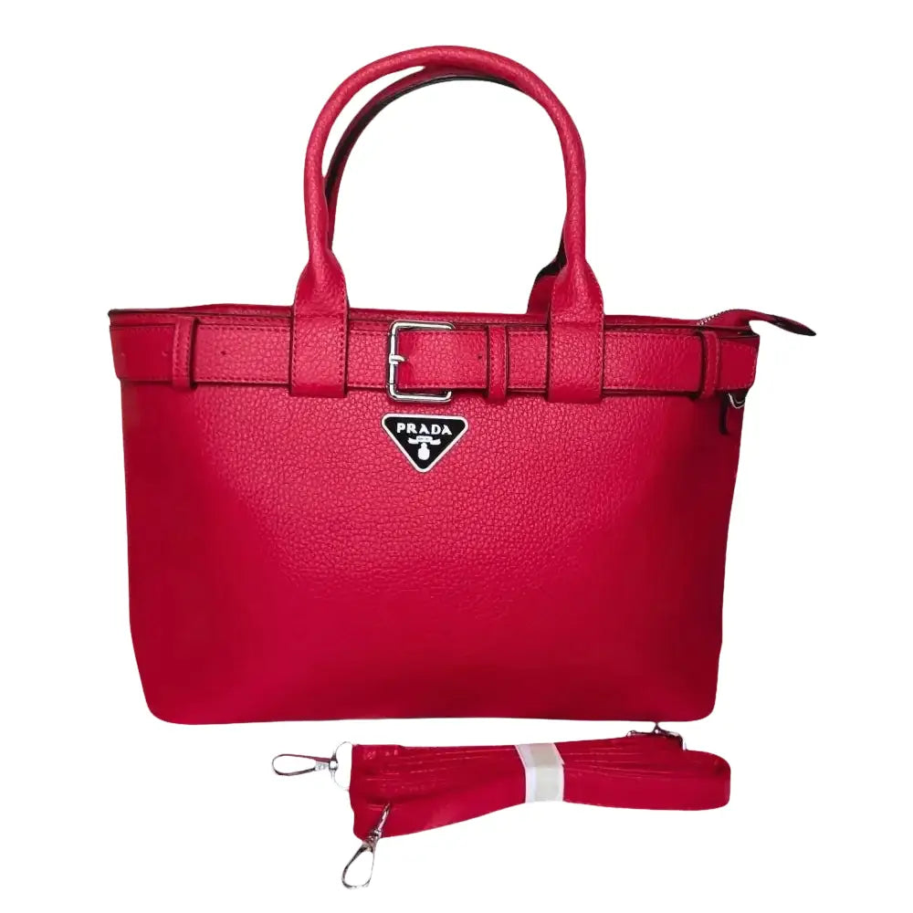 Red Leather Shopper Bag - MS-4740 - Stile Donna Bags