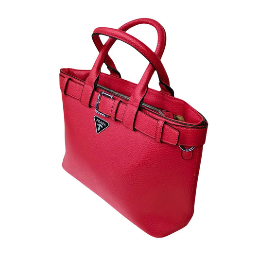 Red Leather Shopper Bag - MS-4740 - Stile Donna Bags