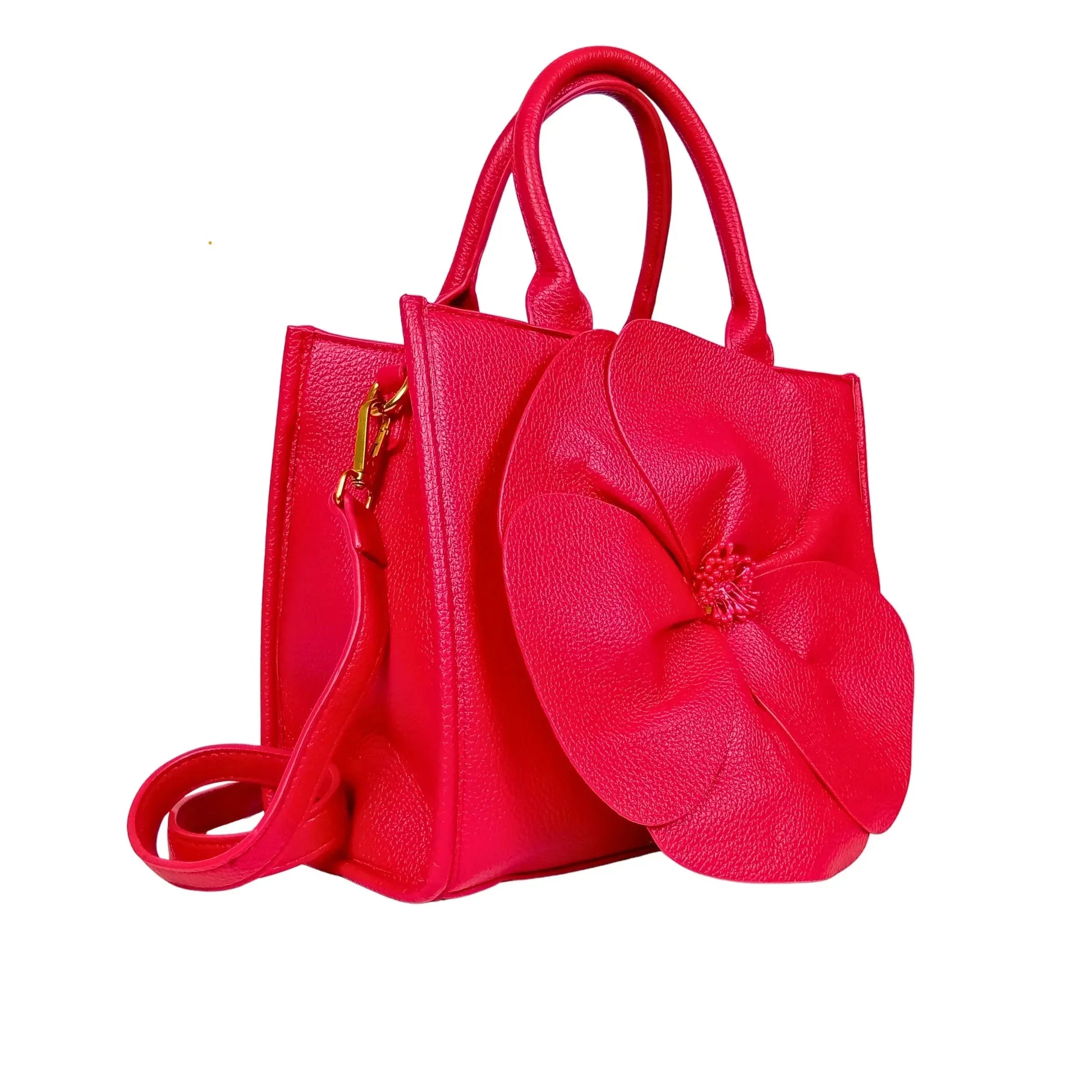 Red Leather Women's Handbag MS-380 - Stile Donna Bags