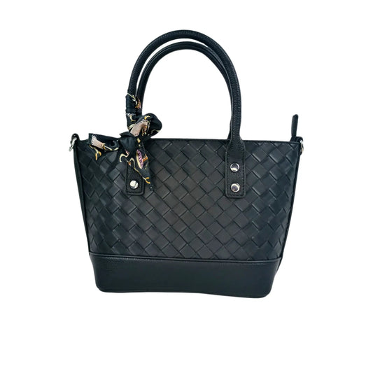 Shopper Bag - Black Leather - MS-1944 - Stile Donna Bags
