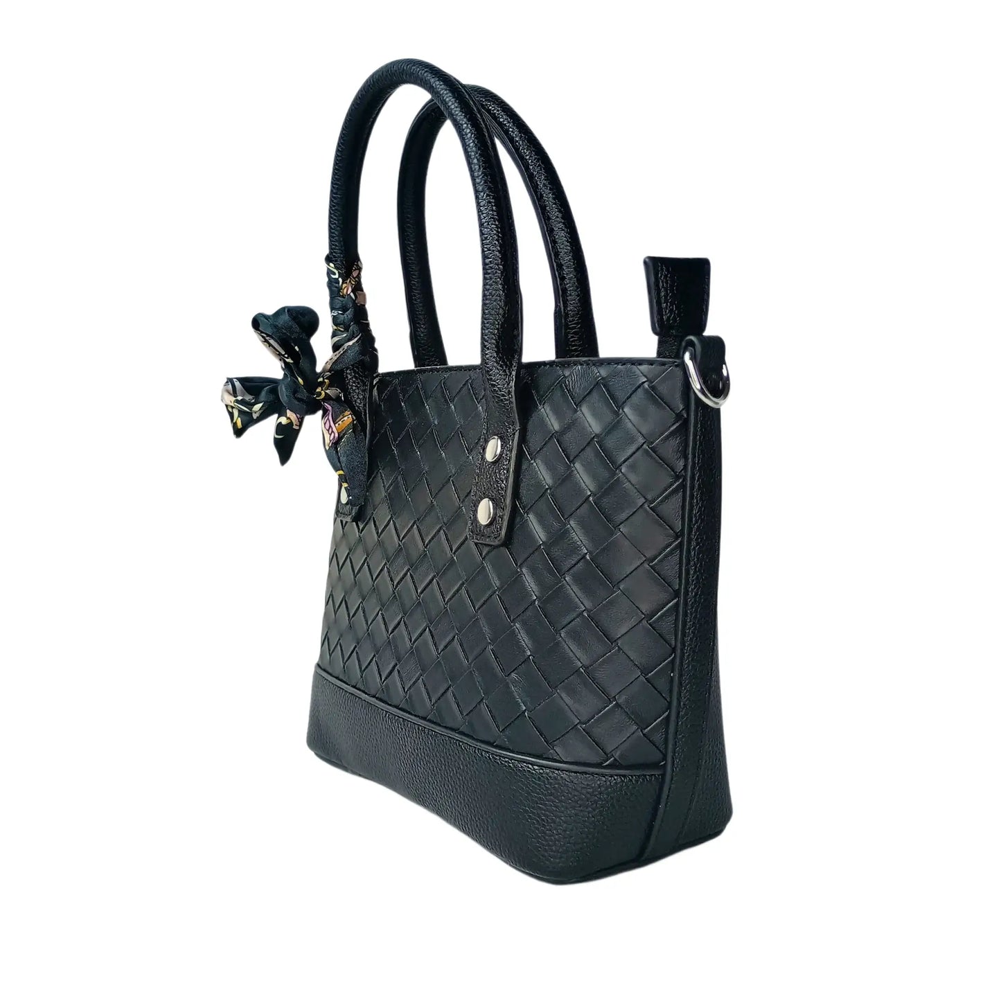 Shopper Bag - Black Leather - MS-1944 - Stile Donna Bags