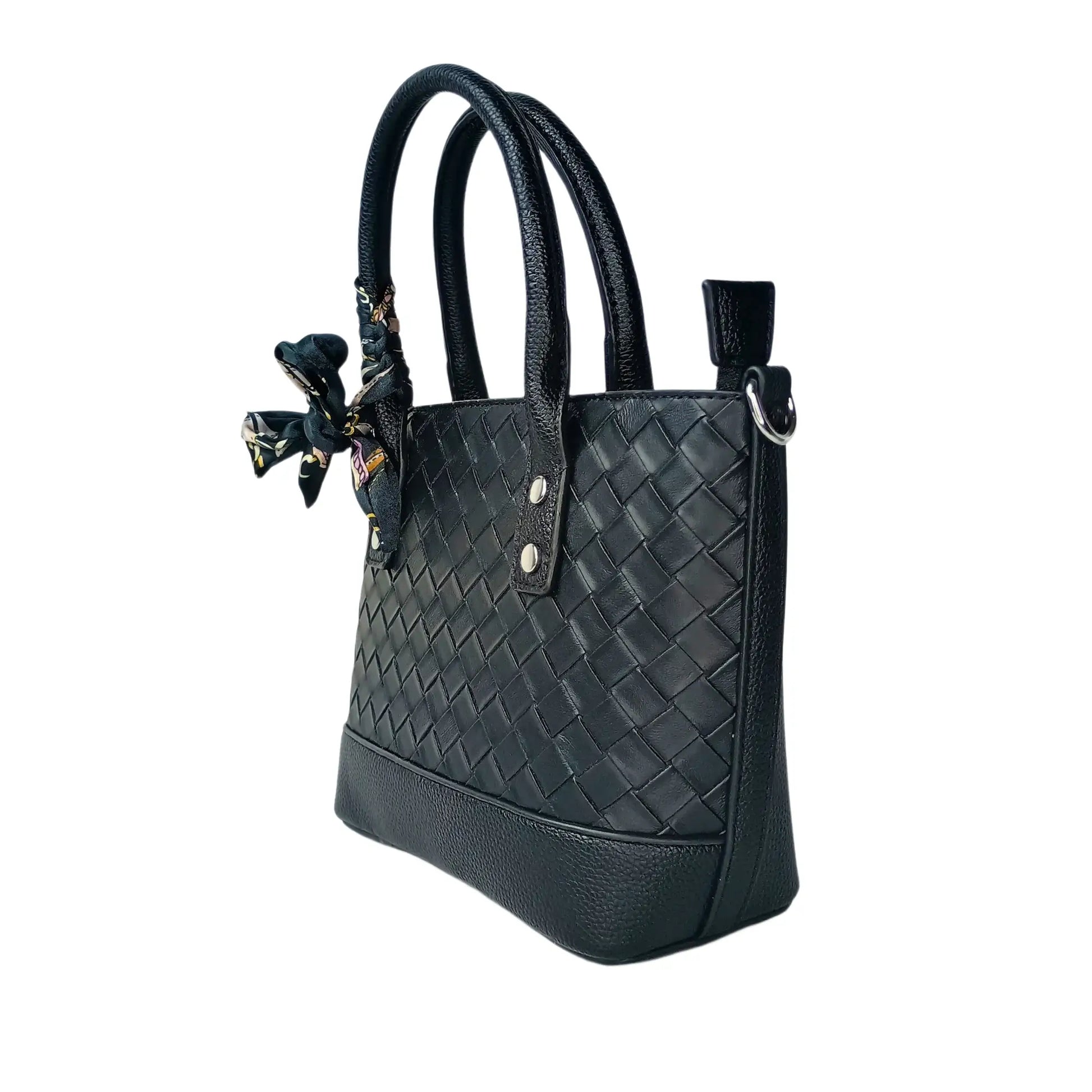 Shopper Bag - Black Leather - MS-1944 - Stile Donna Bags