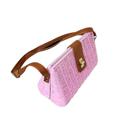 Shoulder Bag - Pink Woven - MS-5256 - Stile Donna Bags