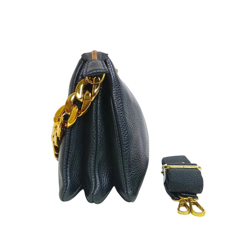 Shoulder bag with a large gold-tone chain handle MS-7819 - Stile Donna Bags