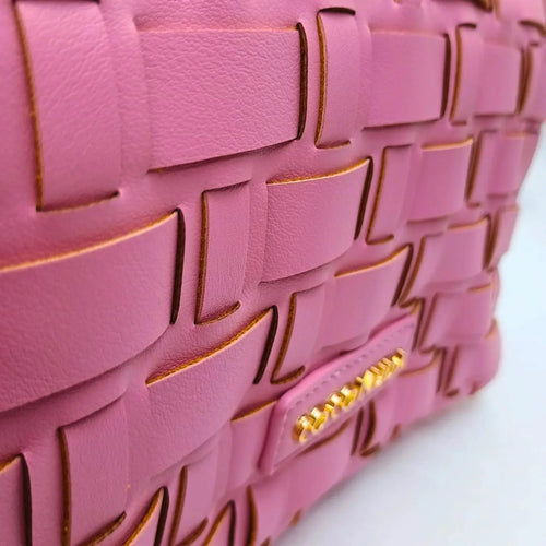 Silver Woven Bag with Chain Strap - MS-2087 - Stile Donna Bags