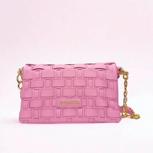 Silver Woven Bag with Chain Strap - MS-2087 - Stile Donna Bags