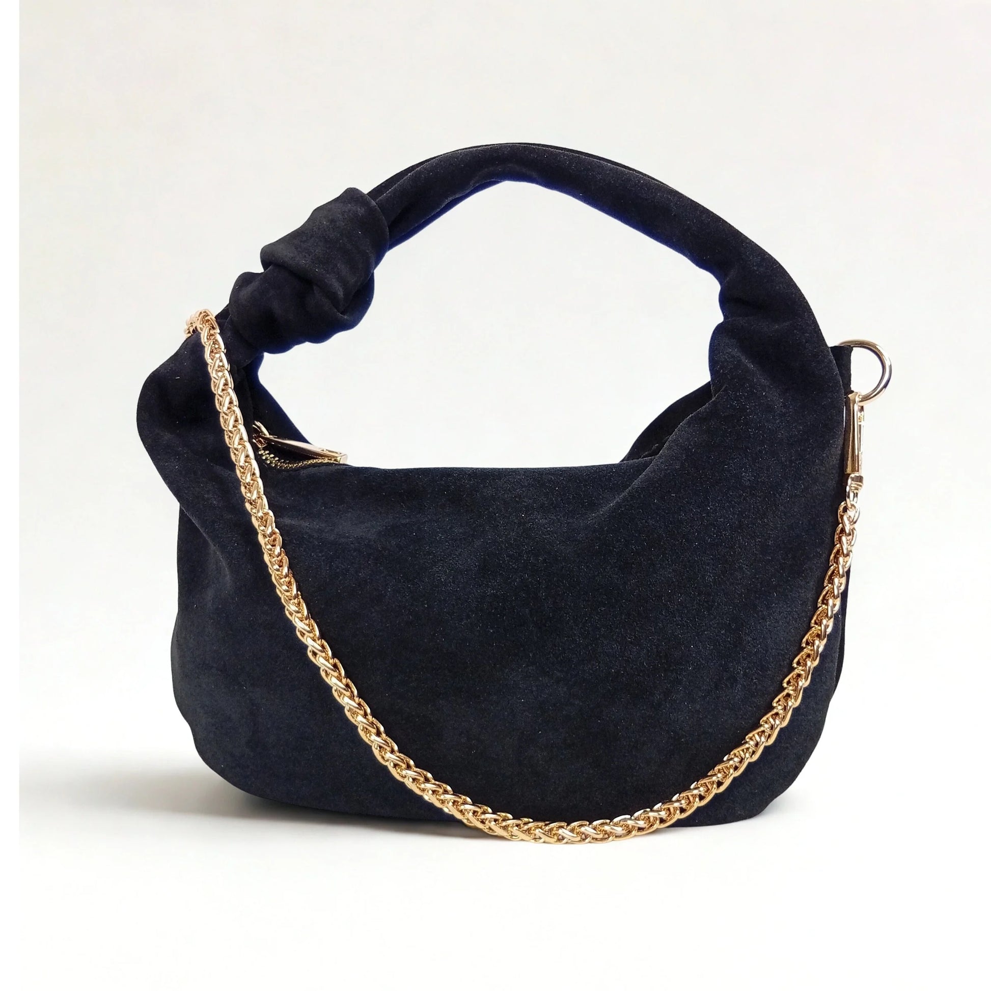 Suede hobo shoulder bag MS-6586 - coffee - Hobo