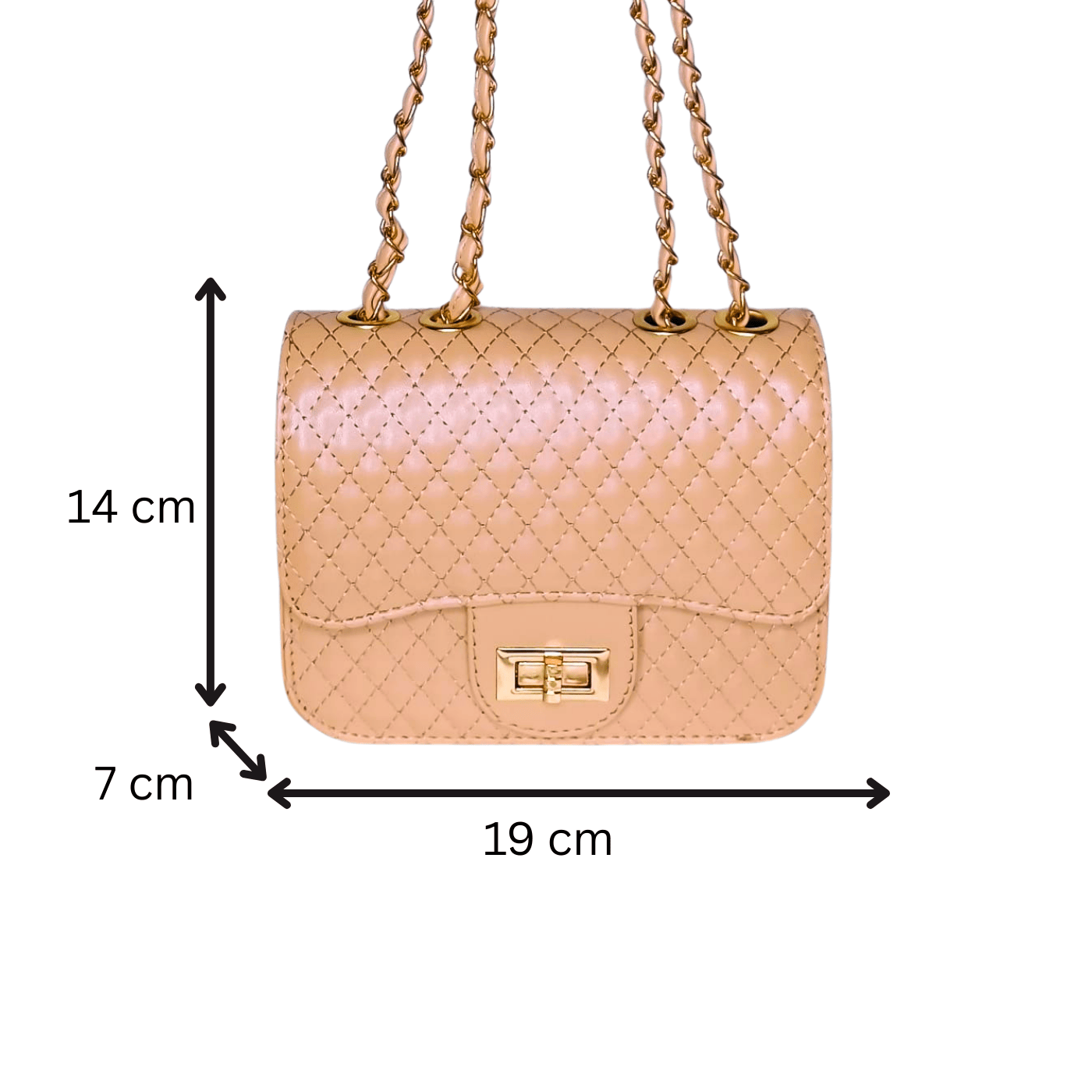 Women’s Handbag with twist chain shoulder Strap color - Beige - Shoulder bag