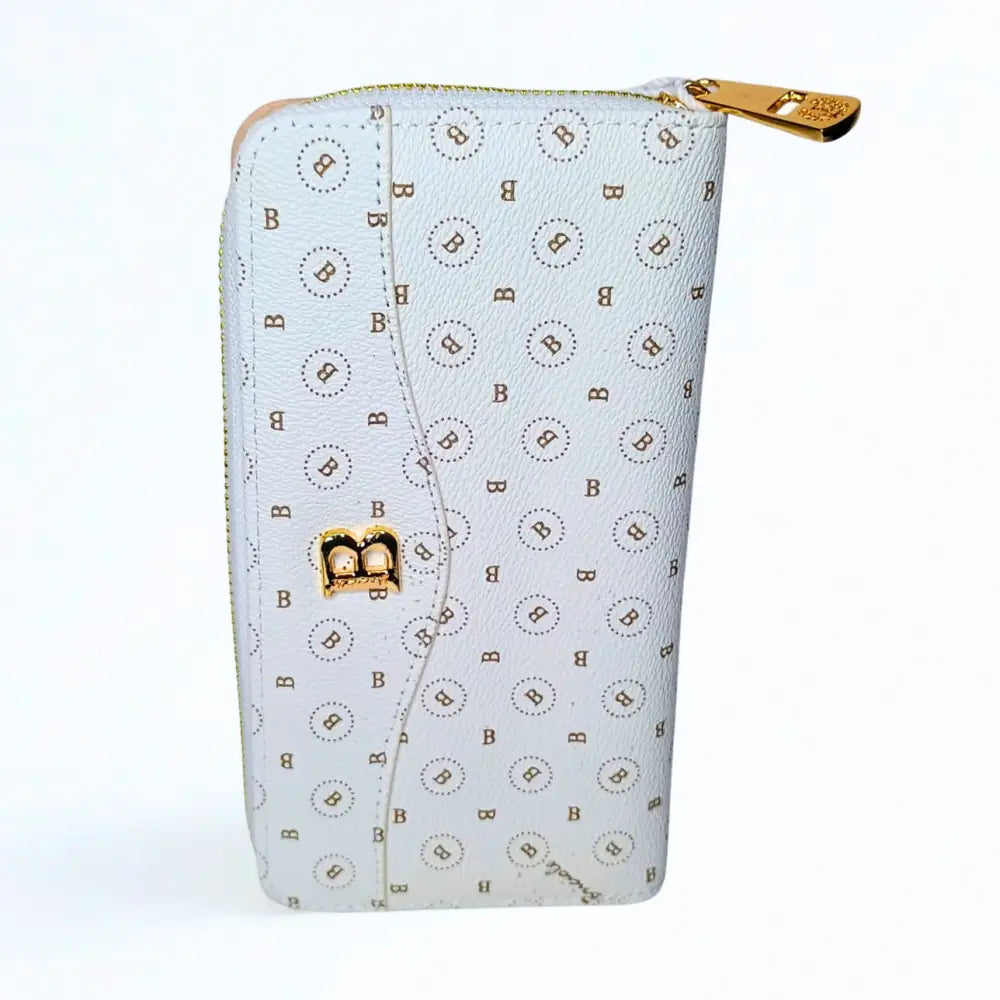 Women’s Purse in leather - color white and black - White - wallet