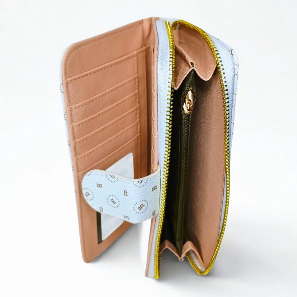 Women’s Purse in leather - color white and black - wallet