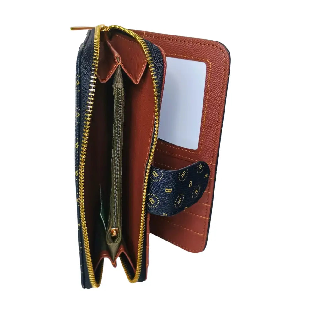 Women’s Purse in leather - color white and black - wallet