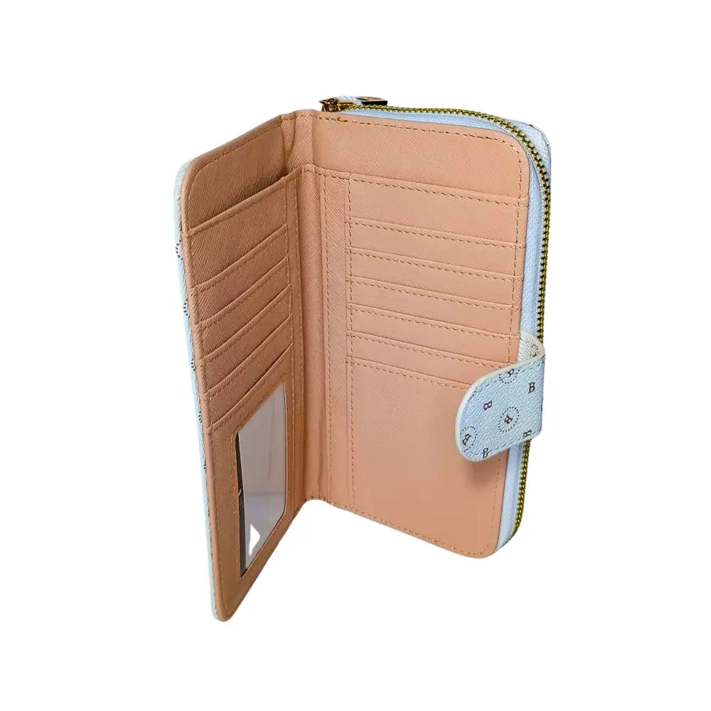Women’s Purse in leather - color white and black - wallet