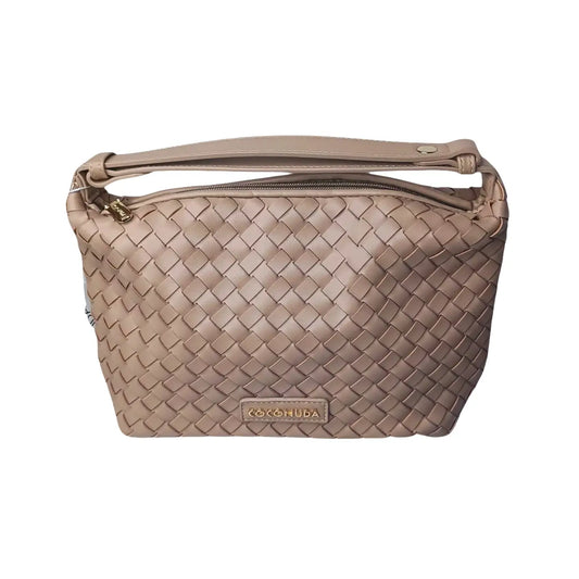 Woven Leather Handbag with Handle - MS-4957 - Stile Donna Bags