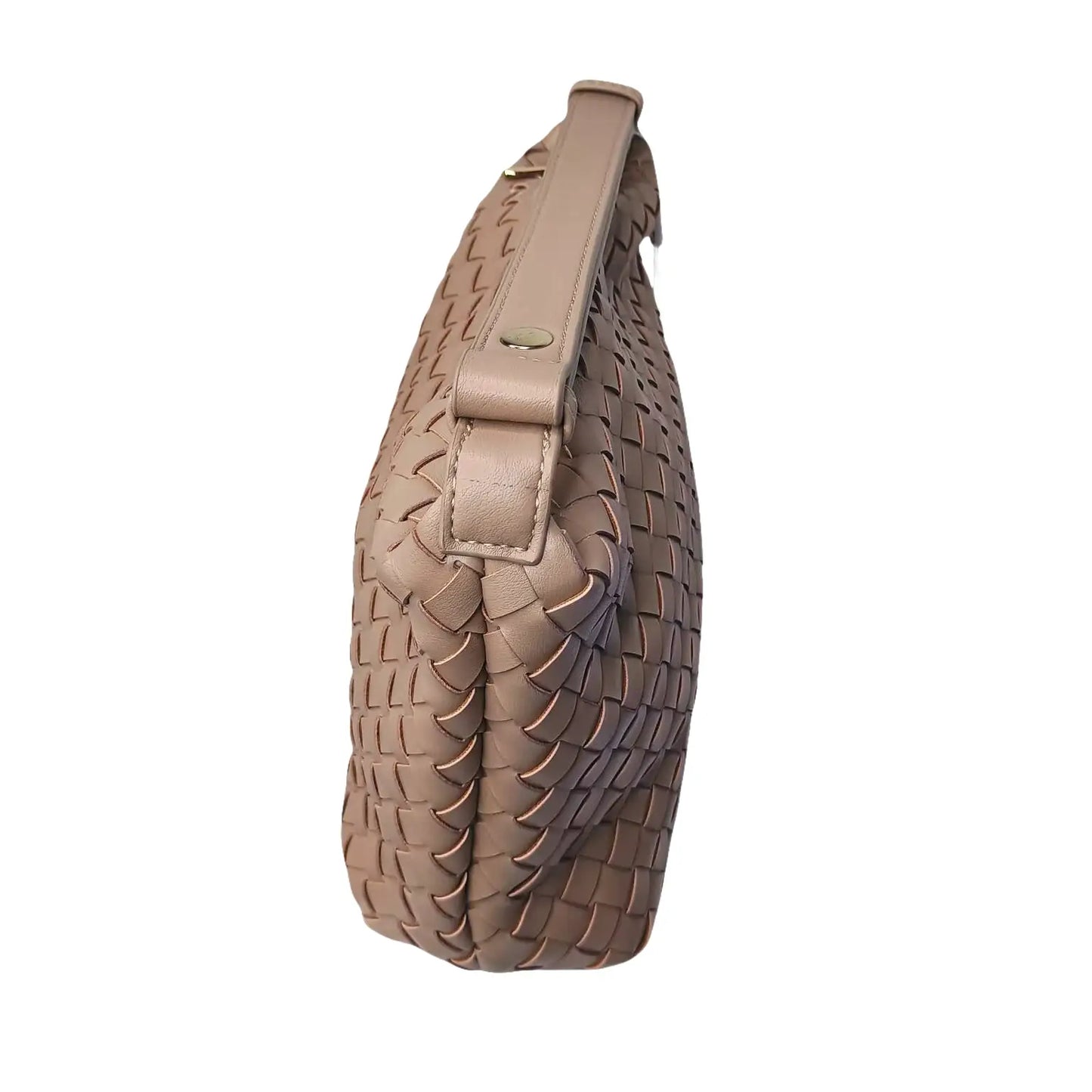 Woven Leather Handbag with Handle - MS-4957 - Stile Donna Bags