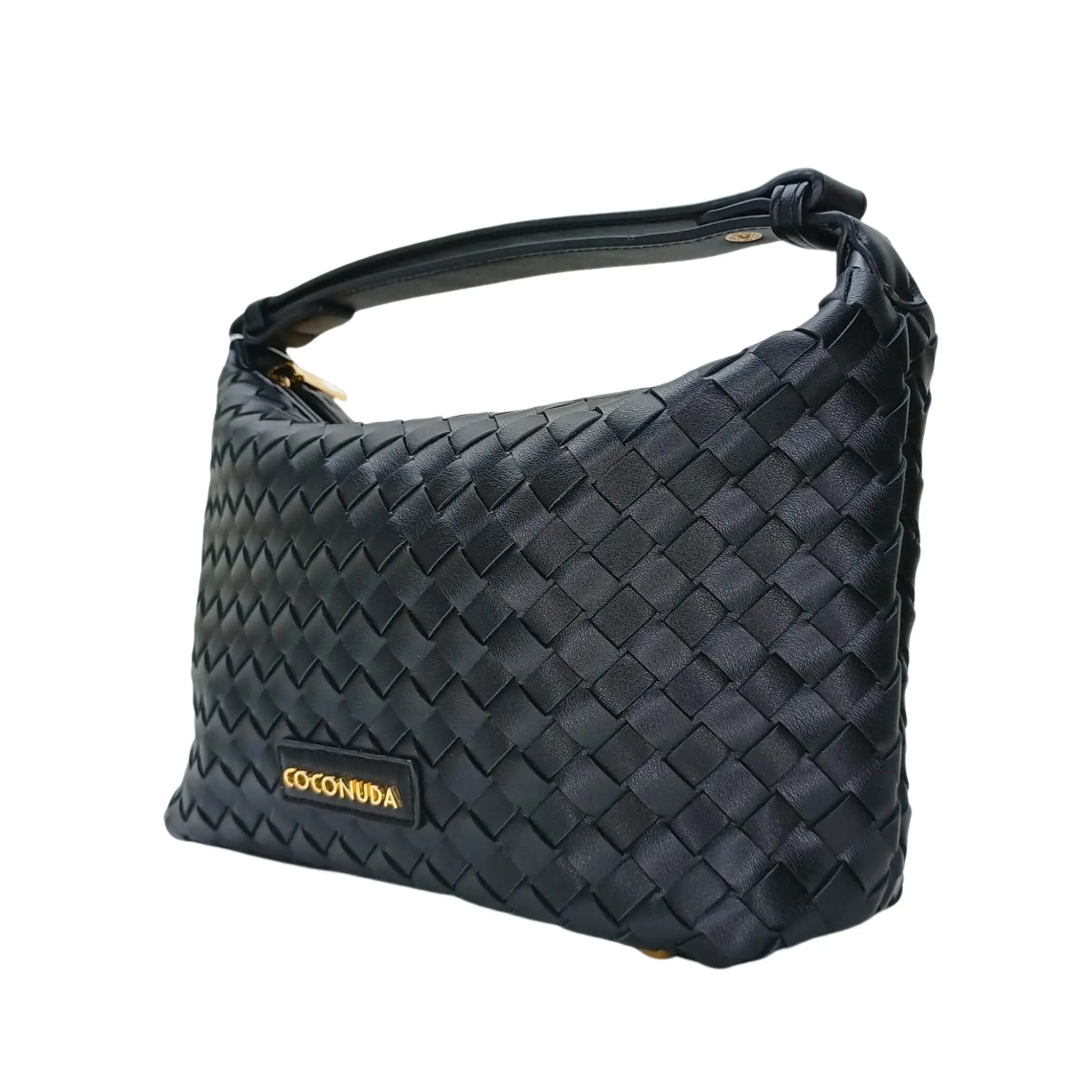 Woven Leather Handbag with Handle - MS-4957 - Stile Donna Bags