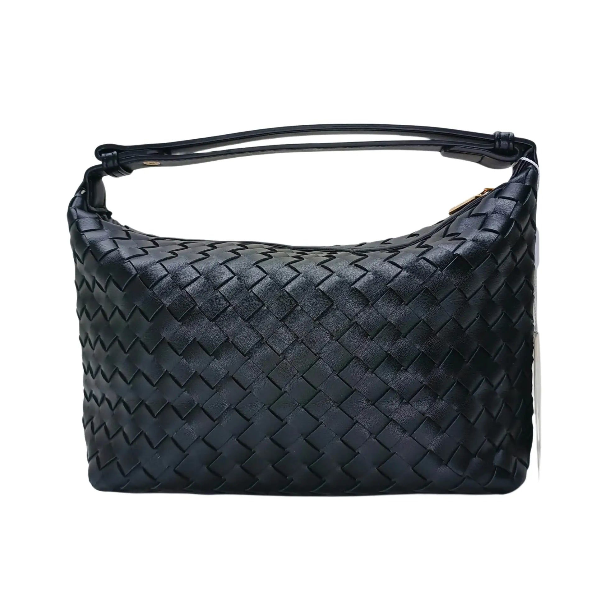 Woven Leather Handbag with Handle - MS-4957 - Stile Donna Bags
