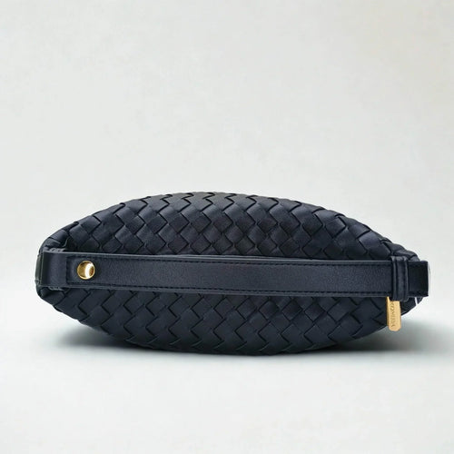 Woven Leather Handbag with Handle - MS-4957 - Stile Donna Bags