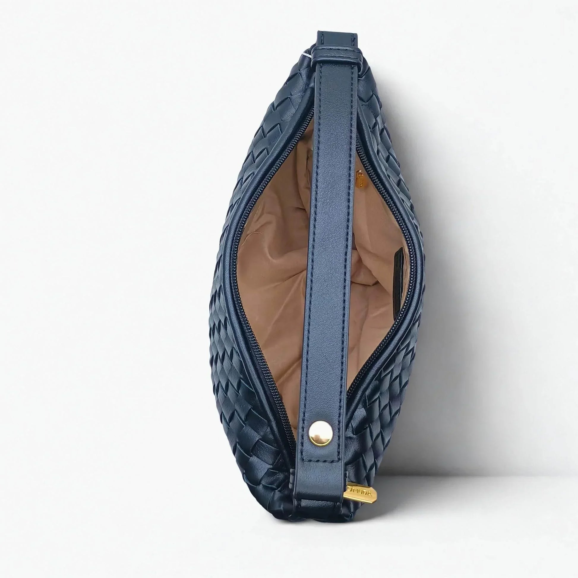 Woven Leather Handbag with Handle - MS-4957 - Stile Donna Bags