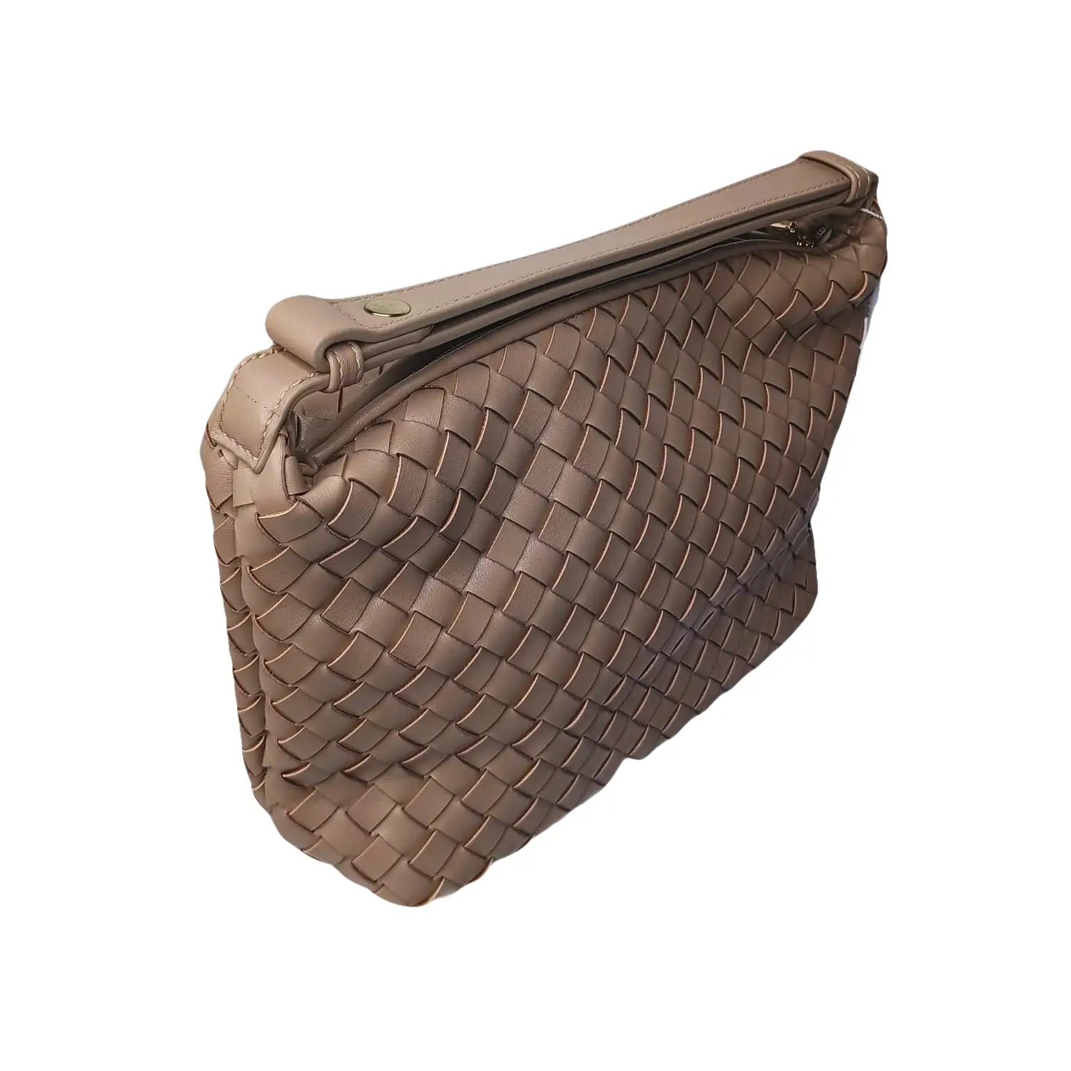 Woven Leather Handbag with Handle - MS-4957 - Stile Donna Bags