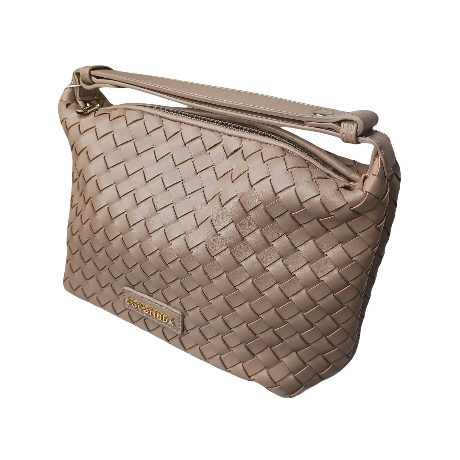 Woven Leather Handbag with Handle - MS-4957 - Stile Donna Bags