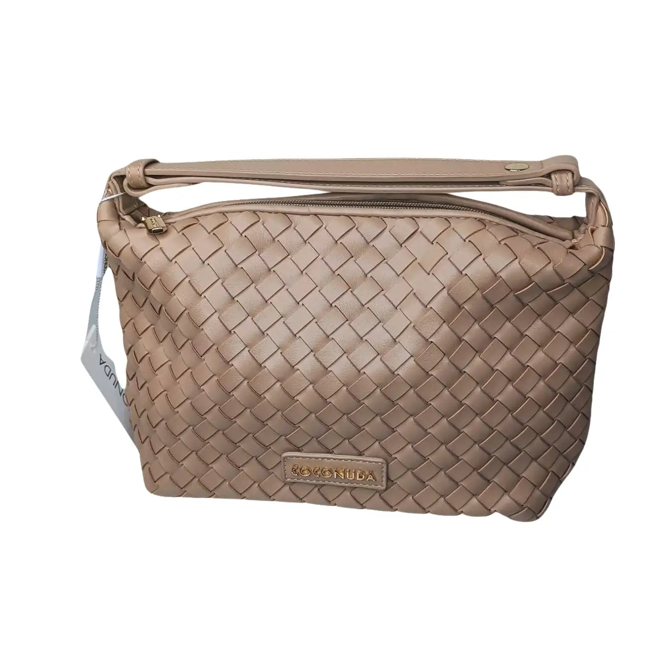 Woven Leather Handbag with Handle - MS-4957 - Stile Donna Bags