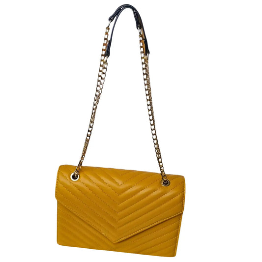 Yellow Clutch Leather Bag - MS-9583 - Stile Donna Bags