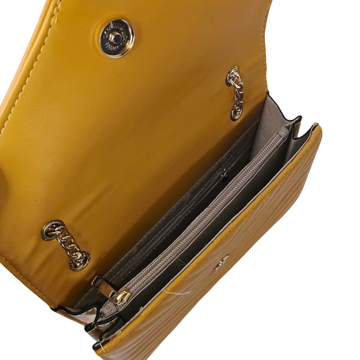 Yellow Clutch Leather Bag - MS-9583 - Stile Donna Bags