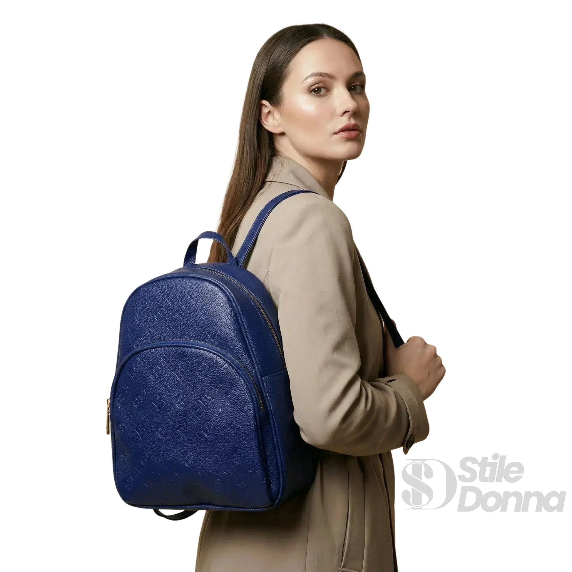 zainetto-da-donna-in-pelle-blu-scuro-zaino-881 - Stile Donna Bags