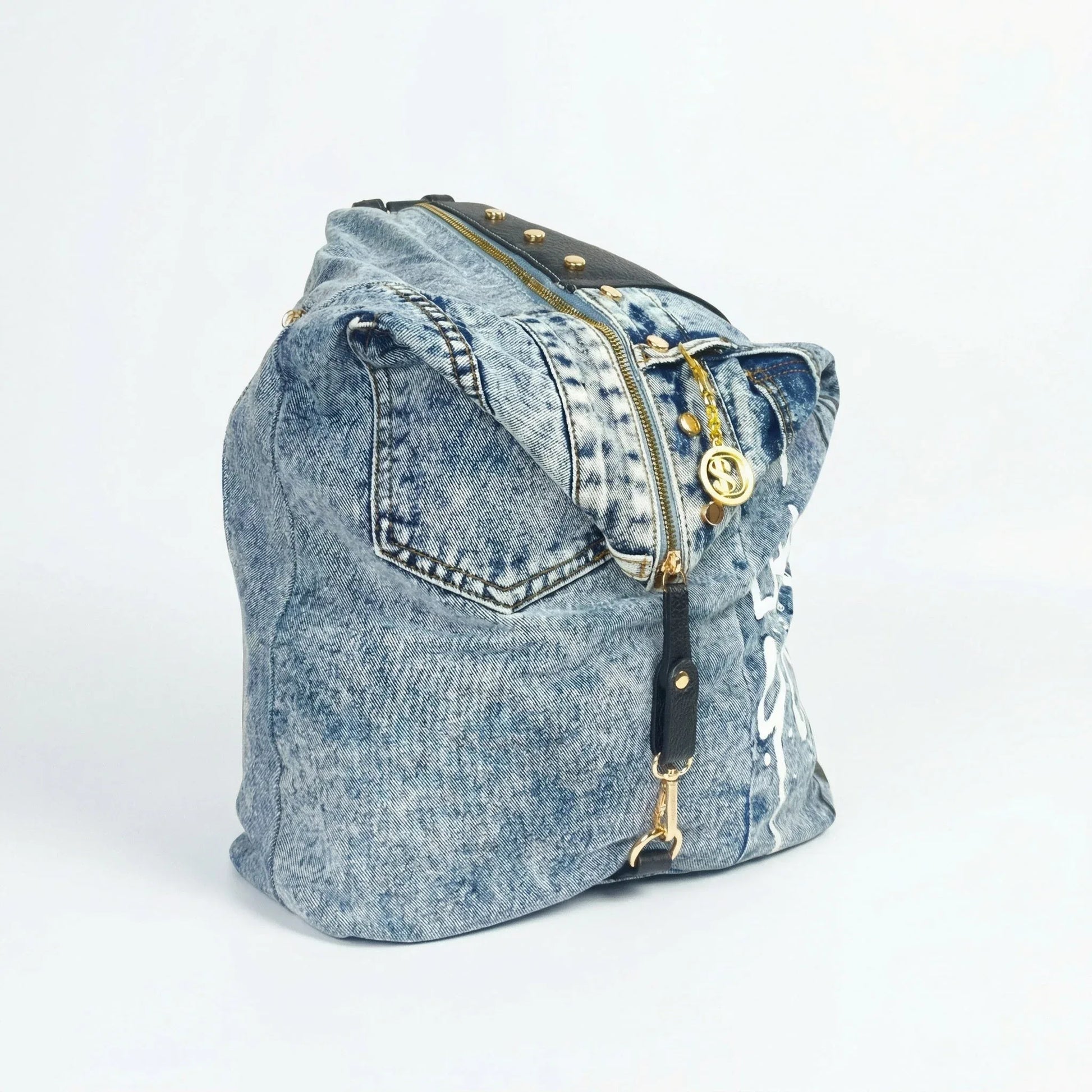 zaino-in-denim-dask-con-stampa-lavaggio-919 - Stile Donna Bags