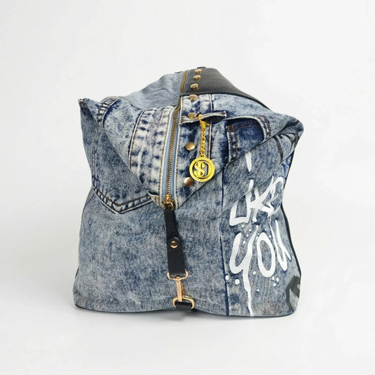 zaino-in-denim-dask-con-stampa-lavaggio-926 - Stile Donna Bags