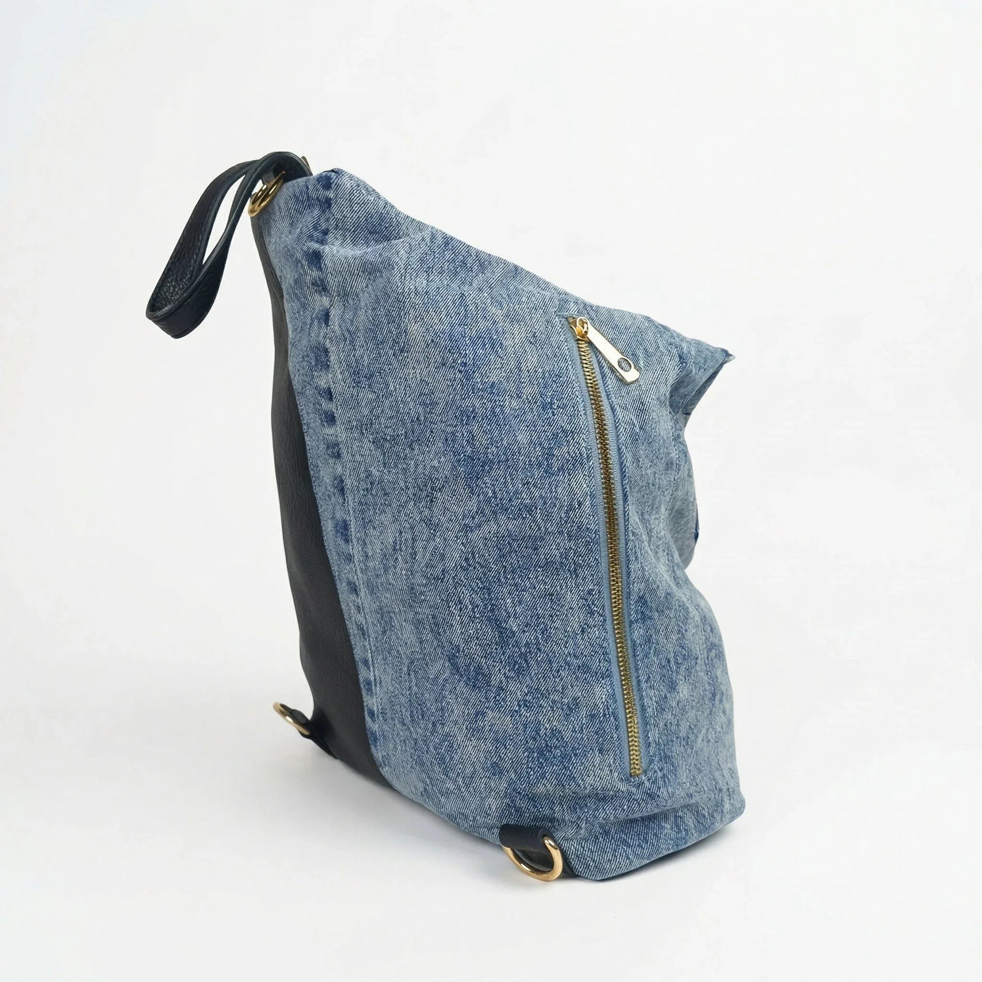 zaino-in-denim-dask-con-stampa-pelle-732 - Stile Donna Bags