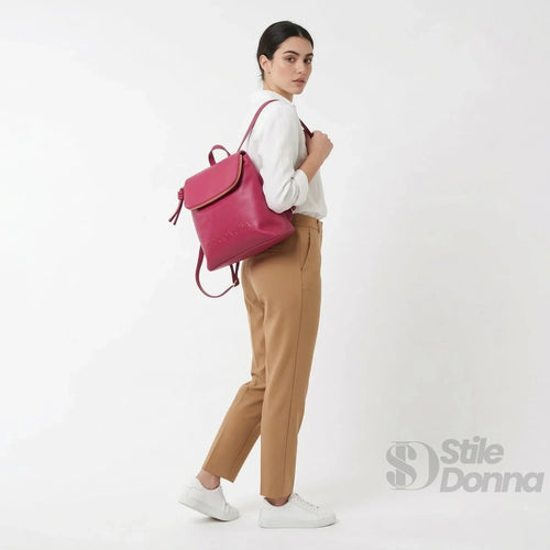 Coconuda Zaino Rosso In PU Con Spallacci Regolabili Chius… | Prospettiva indossata | ecopelle | Rosso